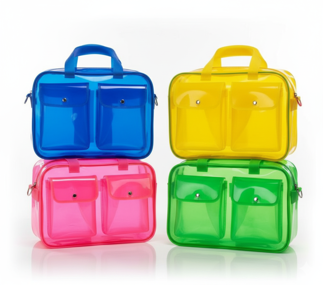 Customized Initial Cartoon Jelly 2 pocket Duffle Bag for Boys and Girls