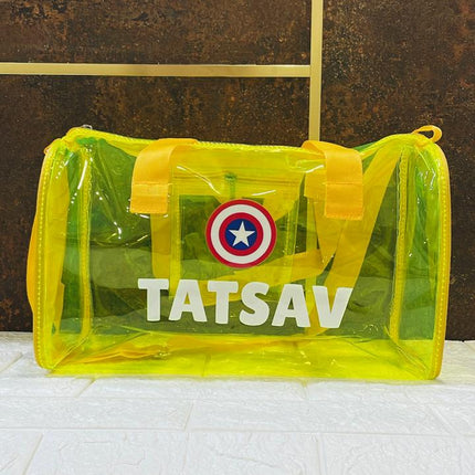Customized Jelly Duffle Bag with Printed Name and Cartoon