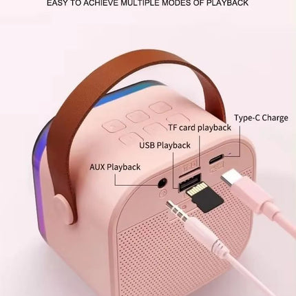 Karaoke Speaker for Kids Adults with Wireless Mic Portable Bluetooth Speaker Birthday Gift