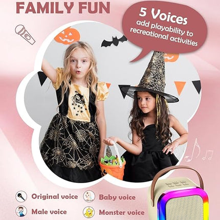 Karaoke Speaker for Kids Adults with Wireless Mic Portable Bluetooth Speaker Birthday Gift