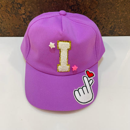 Customized Kids Caps - Initial & Cartoon with Beads