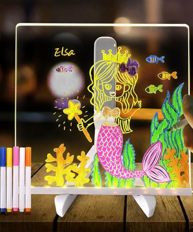 3D Acrylic LED Writing Pad with Pen & Light | 15 x 15 cm