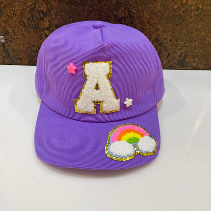 Customized Kids Caps - Initial & Cartoon with Beads
