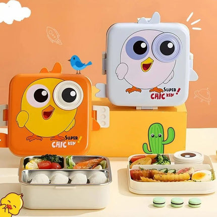 Owl Eye – Leakproof Steel Lunch Box with Spoon & Salad Cup