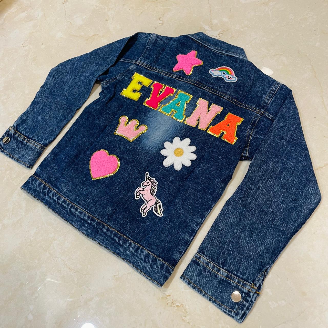 Personalised Denim Jacket with name & motifs - Premium Quality