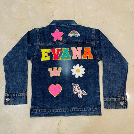 Personalised Denim Jacket with name & motifs - Premium Quality