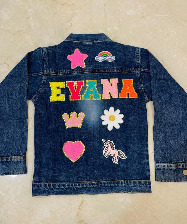 Personalised Denim Jacket with name & motifs - Premium Quality