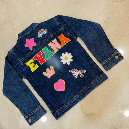 Personalised Denim Jacket with name & motifs - Premium Quality