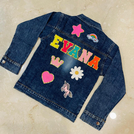 Personalised Denim Jacket with name & motifs - Premium Quality
