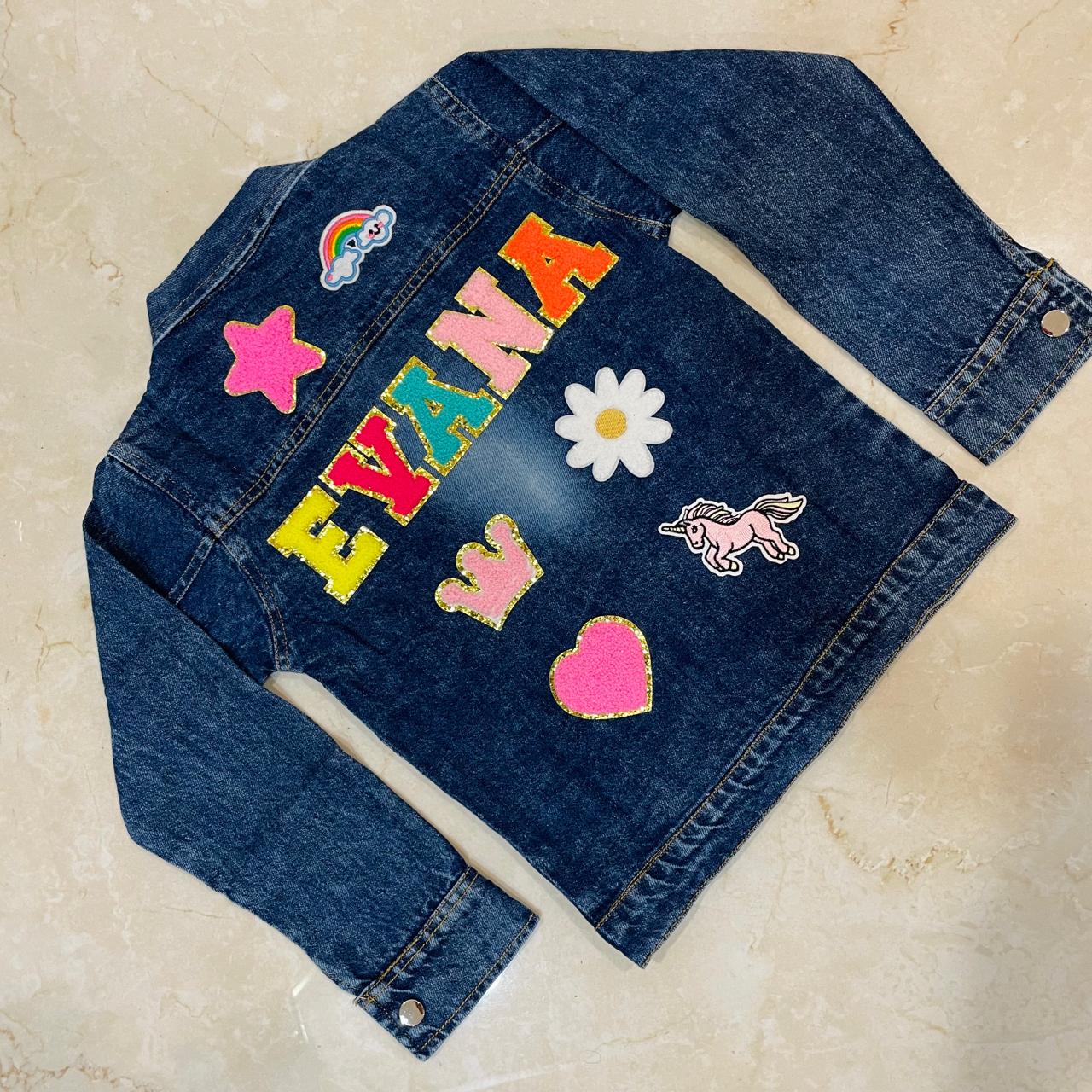 Personalised Denim Jacket with name & motifs - Premium Quality
