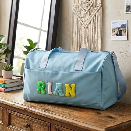Personalized Leather Pastel Shade Duffle Bags