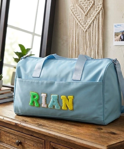 Personalized Leather Pastel Shade Duffle Bags