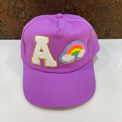 Personalized Caps with Initial and Cartoon for Boys and Girls