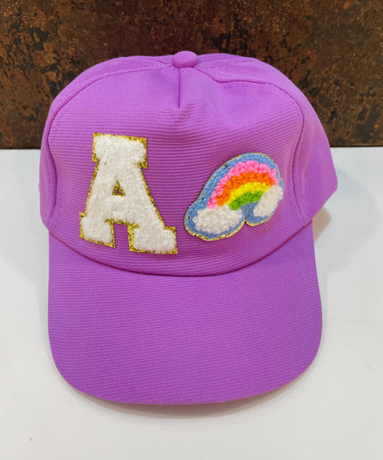 Personalized Caps with Initial and Cartoon for Boys and Girls