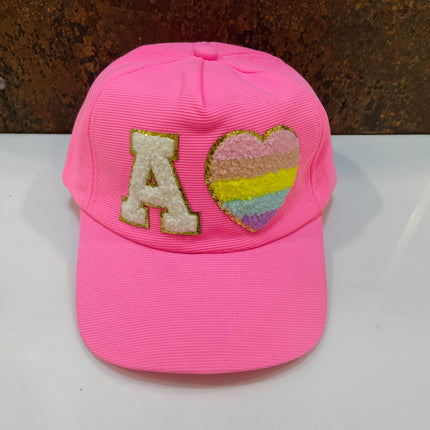 Personalized Caps with Initial and Cartoon for Boys and Girls