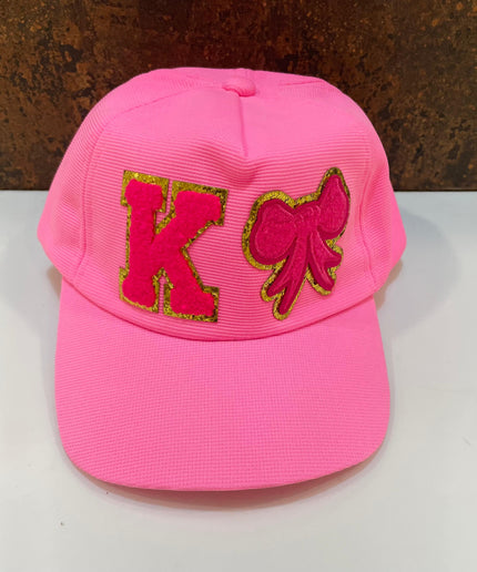 Personalized Caps with Initial and Cartoon for Boys and Girls