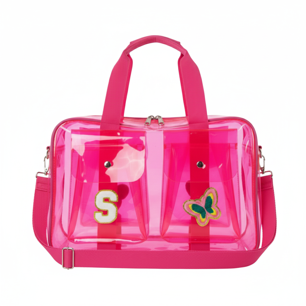 Customized Double Pocket Jelly Duffle Bag