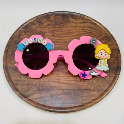 Customized Sunglasses for girls with name and cartoons - flower shape