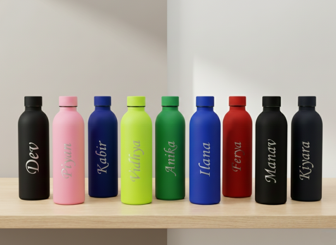 Customized Water Bottles with Name | Stainless Steel Double Insulated Water Bottles for Corporate Gifting - 500 ml