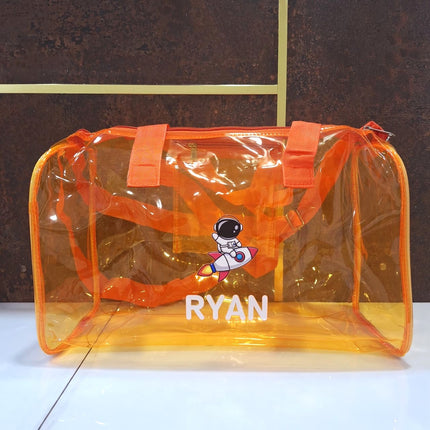 Customized Jelly Duffle Bag with Printed Name and Cartoon