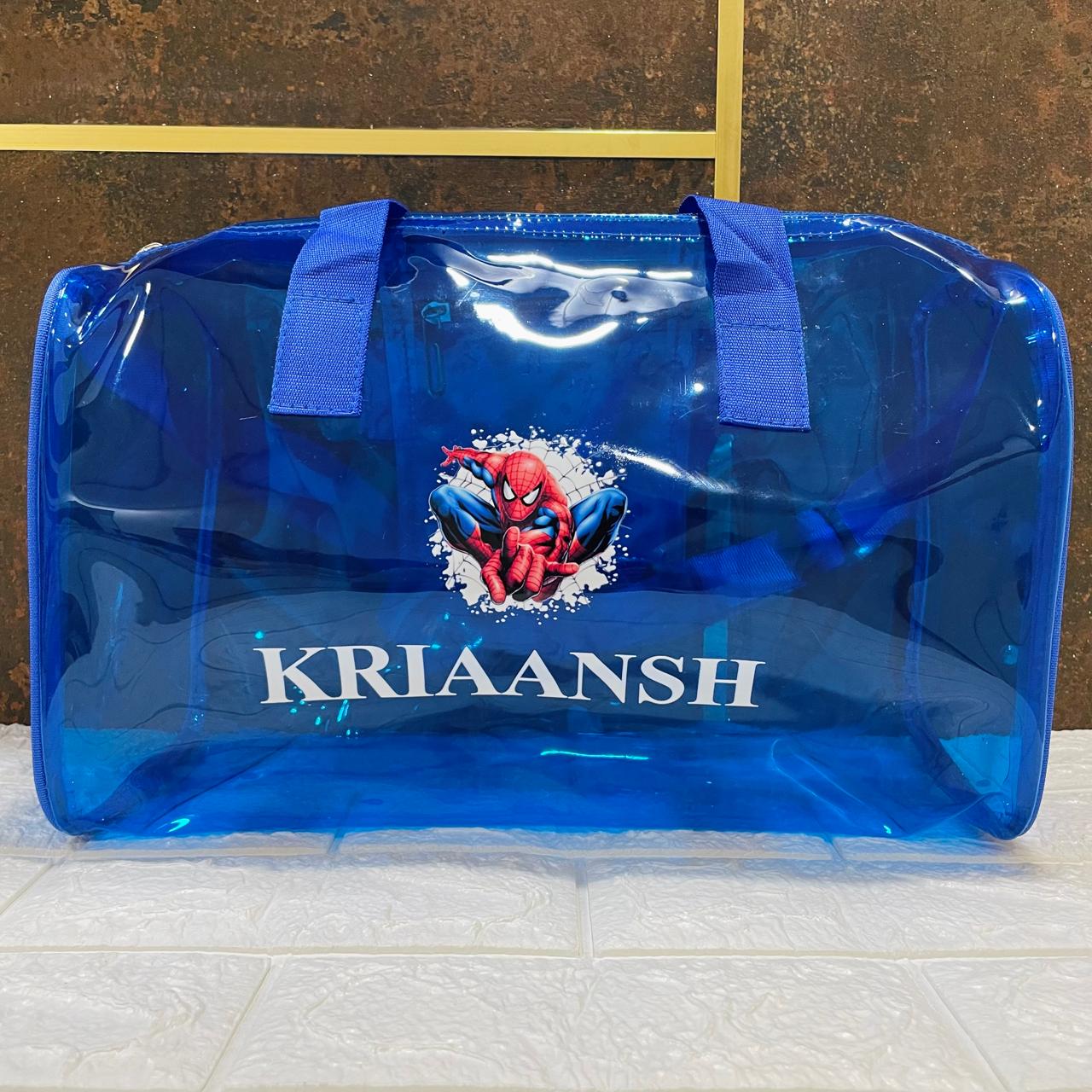 Customized Jelly Duffle Bag with Printed Name and Cartoon