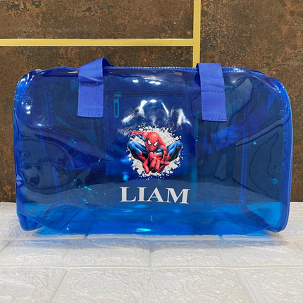 Customized Jelly Duffle Bag with Printed Name and Cartoon
