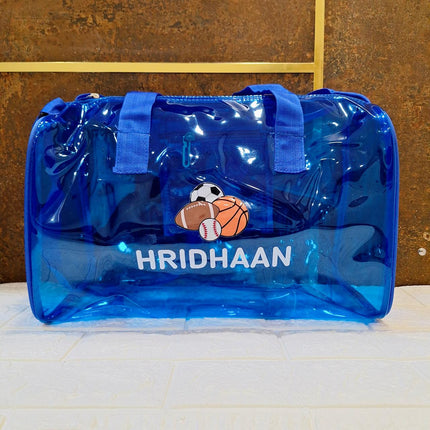 Customized Jelly Duffle Bag with Printed Name and Cartoon