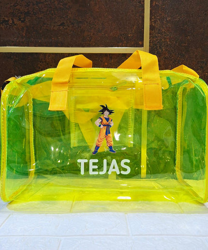Customized Jelly Duffle Bag with Printed Name and Cartoon