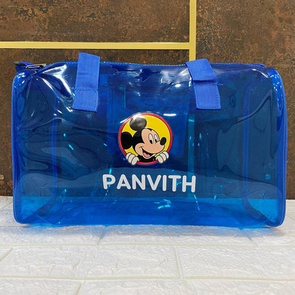 Customized Jelly Duffle Bag with Printed Name and Cartoon