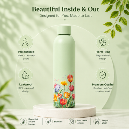 Quench Personalised Floral Water Bottles