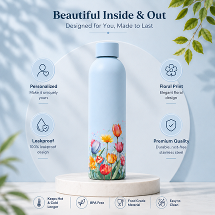 Quench Personalised Floral Water Bottles