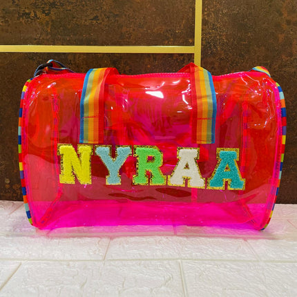 Customized Jelly Duffle Bag with rainbow belt - Boys and Girls