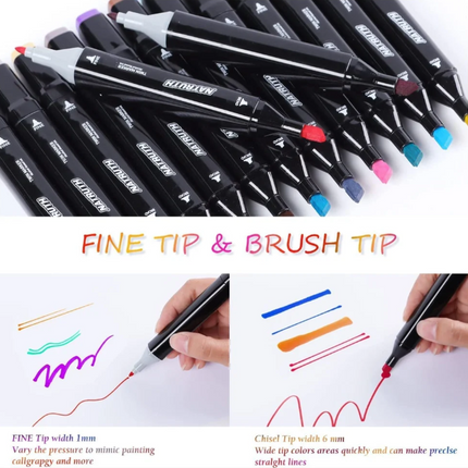 Colorful Art Sketch Pens for Painting, Sketching, Drawing - Dual Tip (Set of 48, Multicolor)