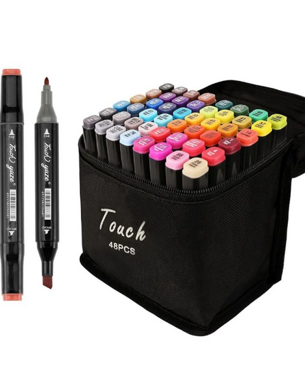 Colorful Art Sketch Pens for Painting, Sketching, Drawing - Dual Tip (Set of 48, Multicolor)