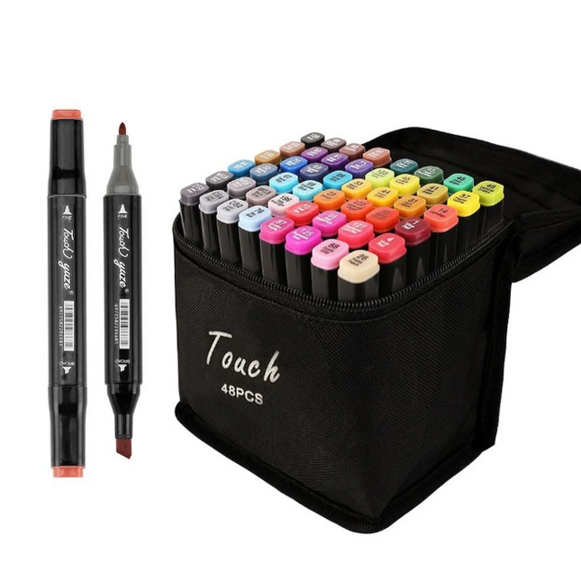 Colorful Art Sketch Pens for Painting, Sketching, Drawing - Dual Tip (Set of 48, Multicolor)