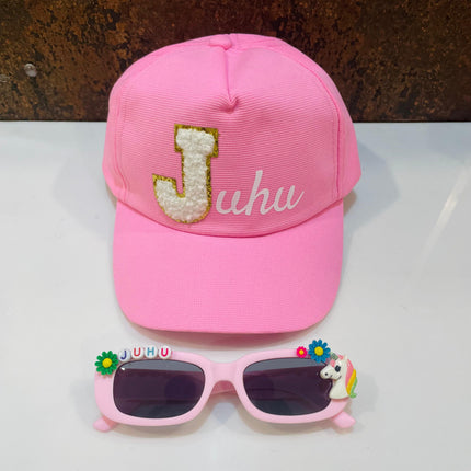 Summer Essentials Combo - Customized Rectangle Sunglasses + Printed Name Cap