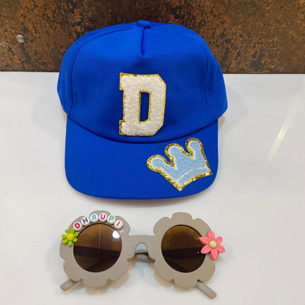 Customized Flower shape Sunglasses with Initial Cap for Girls