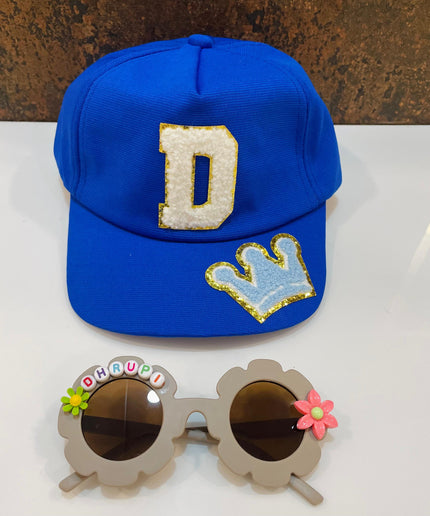 Customized Flower shape Sunglasses with Initial Cap for Girls