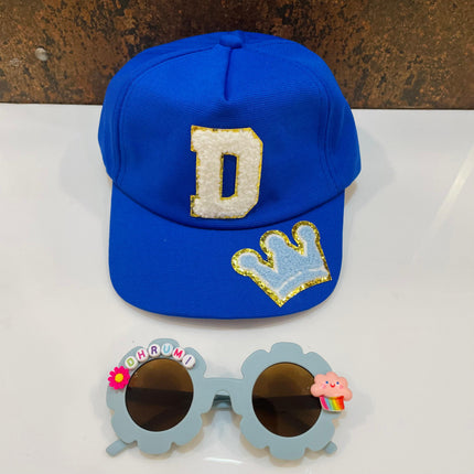 Customized Flower shape Sunglasses with Initial Cap for Girls