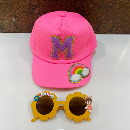 Customized Flower shape Sunglasses with Initial Cap for Girls