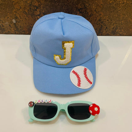 Customized Rectangle shape Sunglasses with Initial Cap for Kids