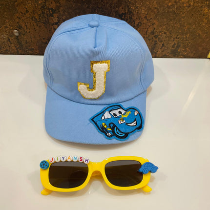 Customized Rectangle shape Sunglasses with Initial Cap for Kids
