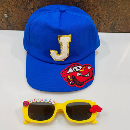 Customized Rectangle shape Sunglasses with Initial Cap for Kids