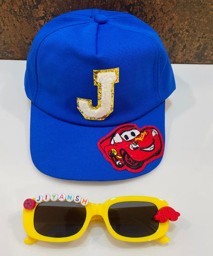 Customized Rectangle shape Sunglasses with Initial Cap for Kids