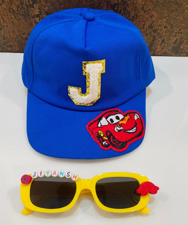 Customized Rectangle shape Sunglasses with Initial Cap for Kids