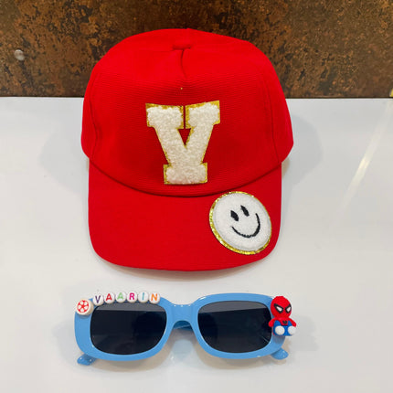 Customized Rectangle shape Sunglasses with Initial Cap for Kids