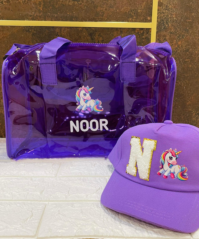 Customized Theme Printed Duffle Bag and Cap Combo