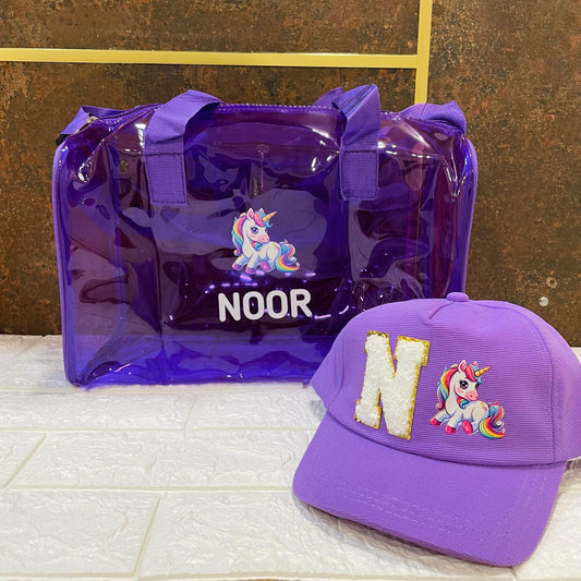 Customized Theme Printed Duffle Bag and Cap Combo