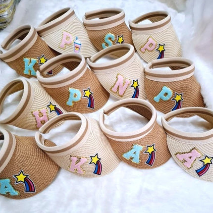 Customized Visor Beach Hat with Initial & Cartoon