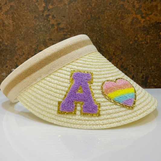 Customized Visor Beach Hat with Initial & Cartoon